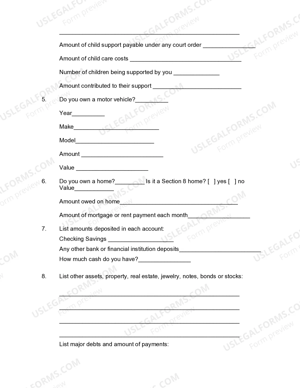 Preview Georgia Affidavit and Request for Waiver of Advanced Payment of Court Costs