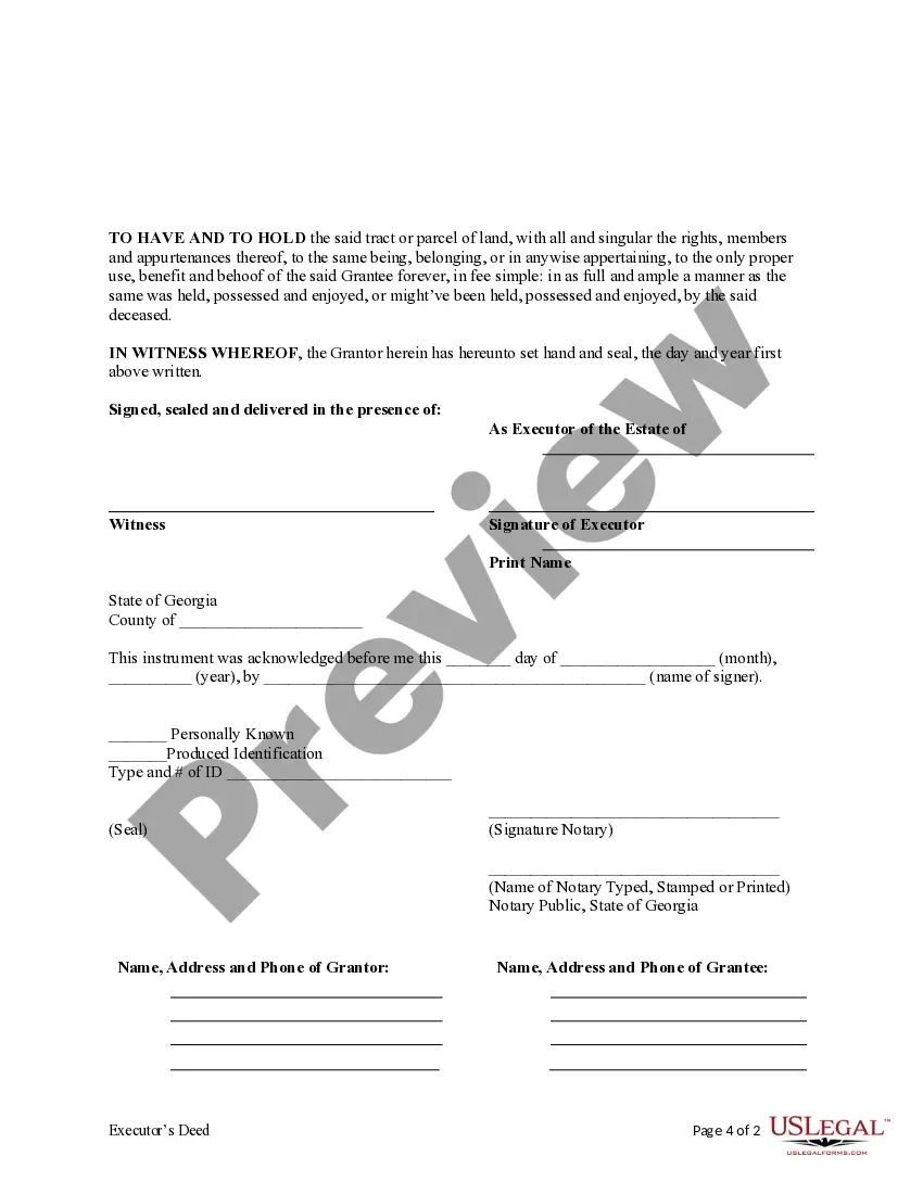 Preview Executor's Deed to a Trust