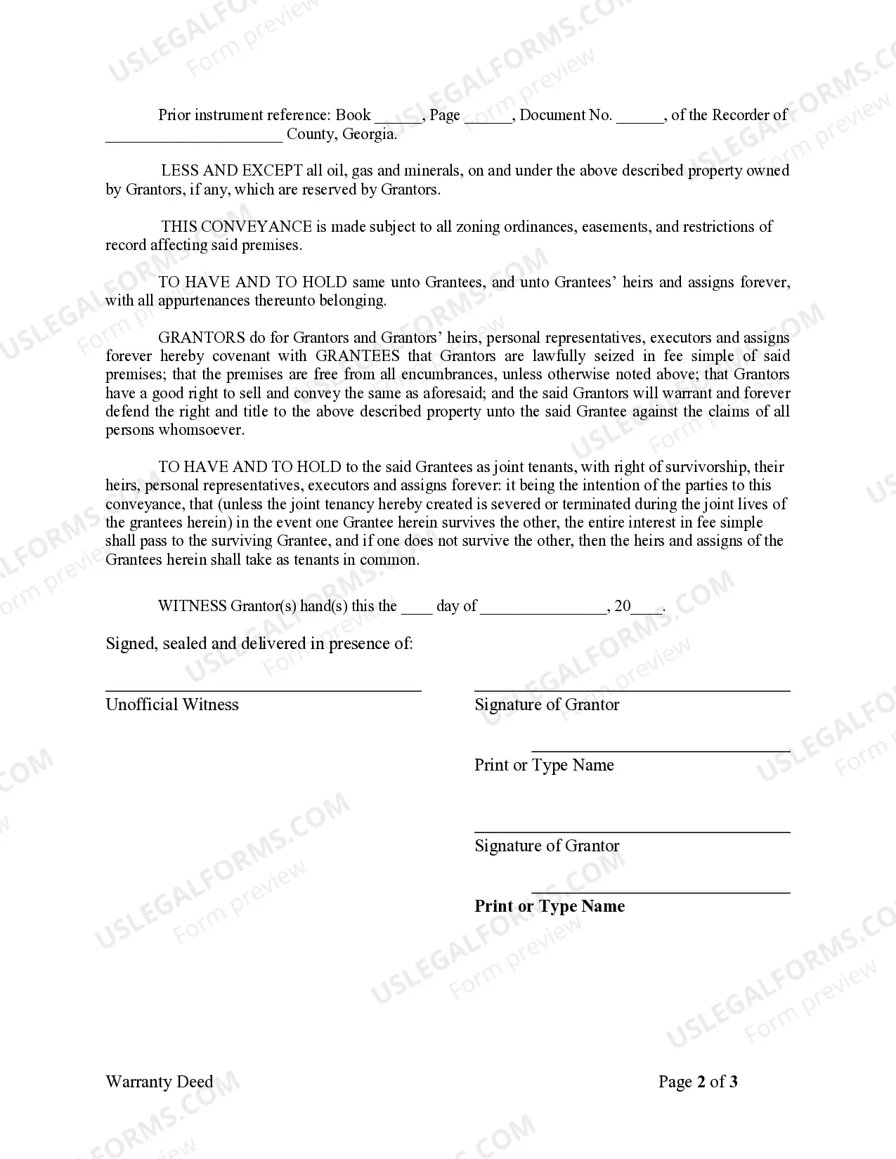 Preview Warranty Deed from two Individuals to Husband and Wife