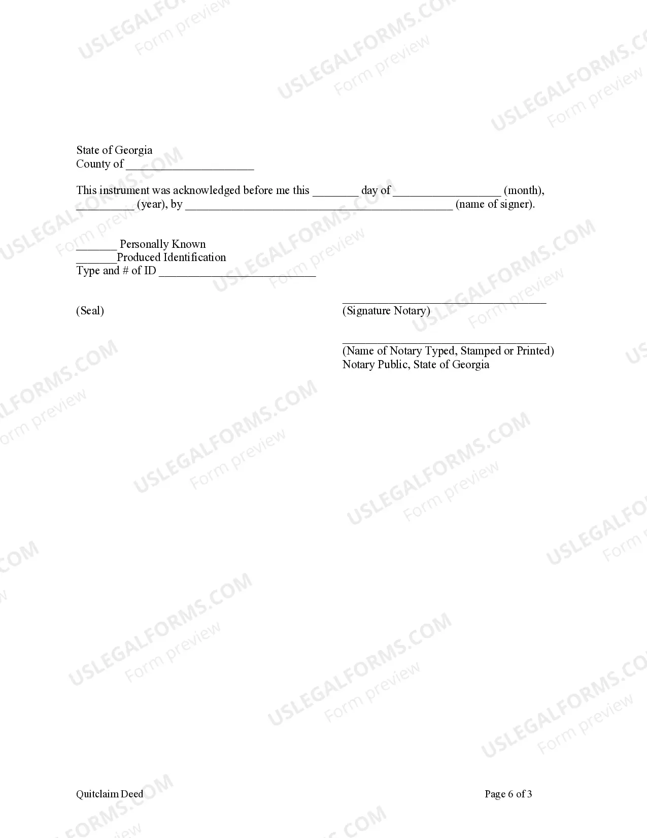 Preview Quitclaim Deed - Two Individuals to Six Individuals