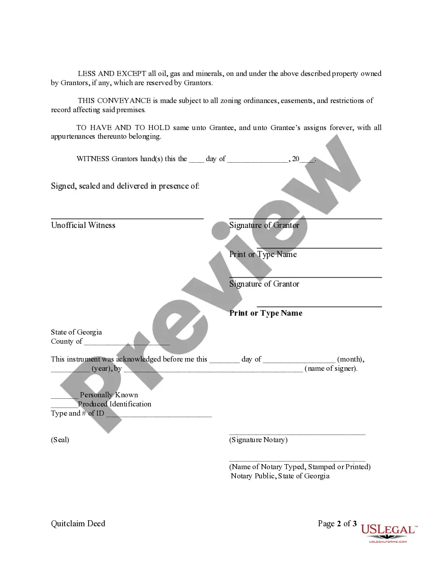 Preview Quitclaim Deed by Two Individuals to LLC