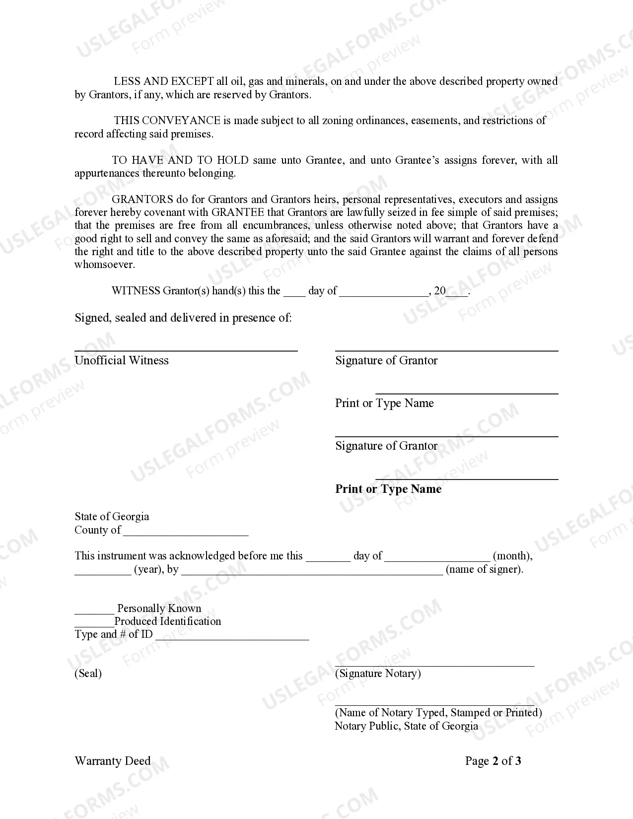 Preview Warranty Deed from two Individuals to Corporation