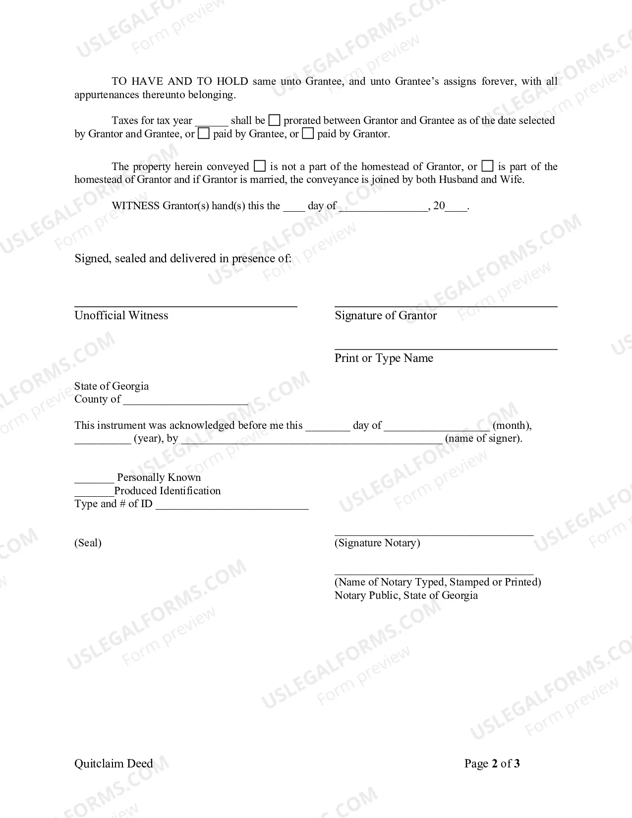 Preview Quitclaim Deed from Individual to Corporation