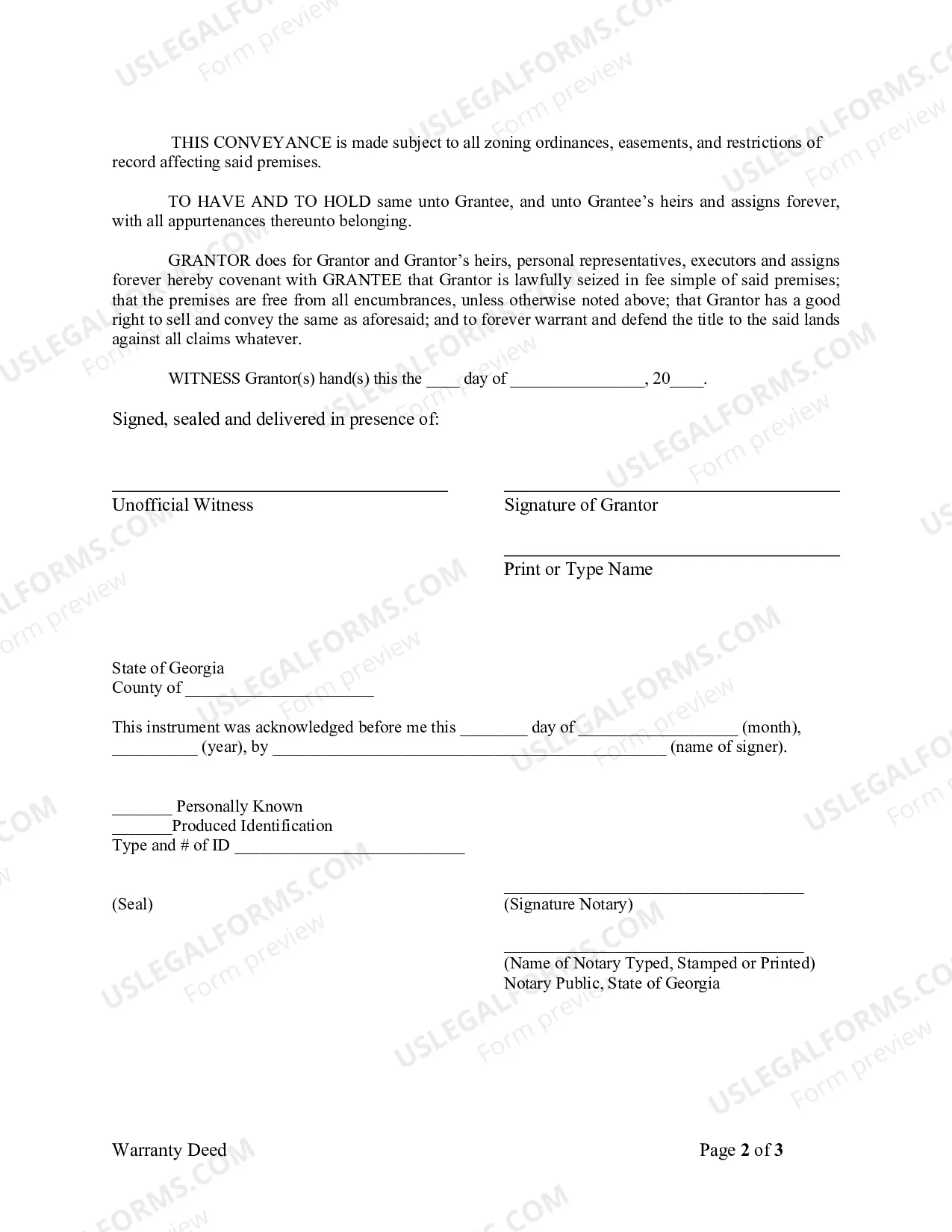 Preview Warranty Deed from Individual to Corporation