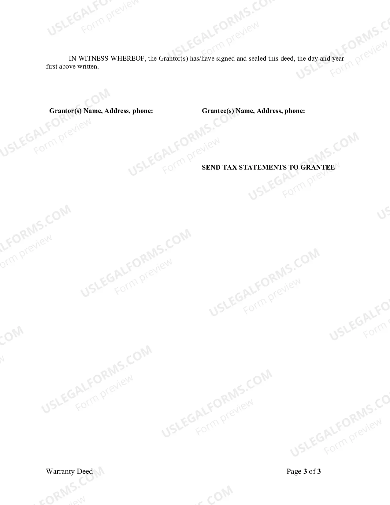 Preview Warranty Deed from Individual to Corporation