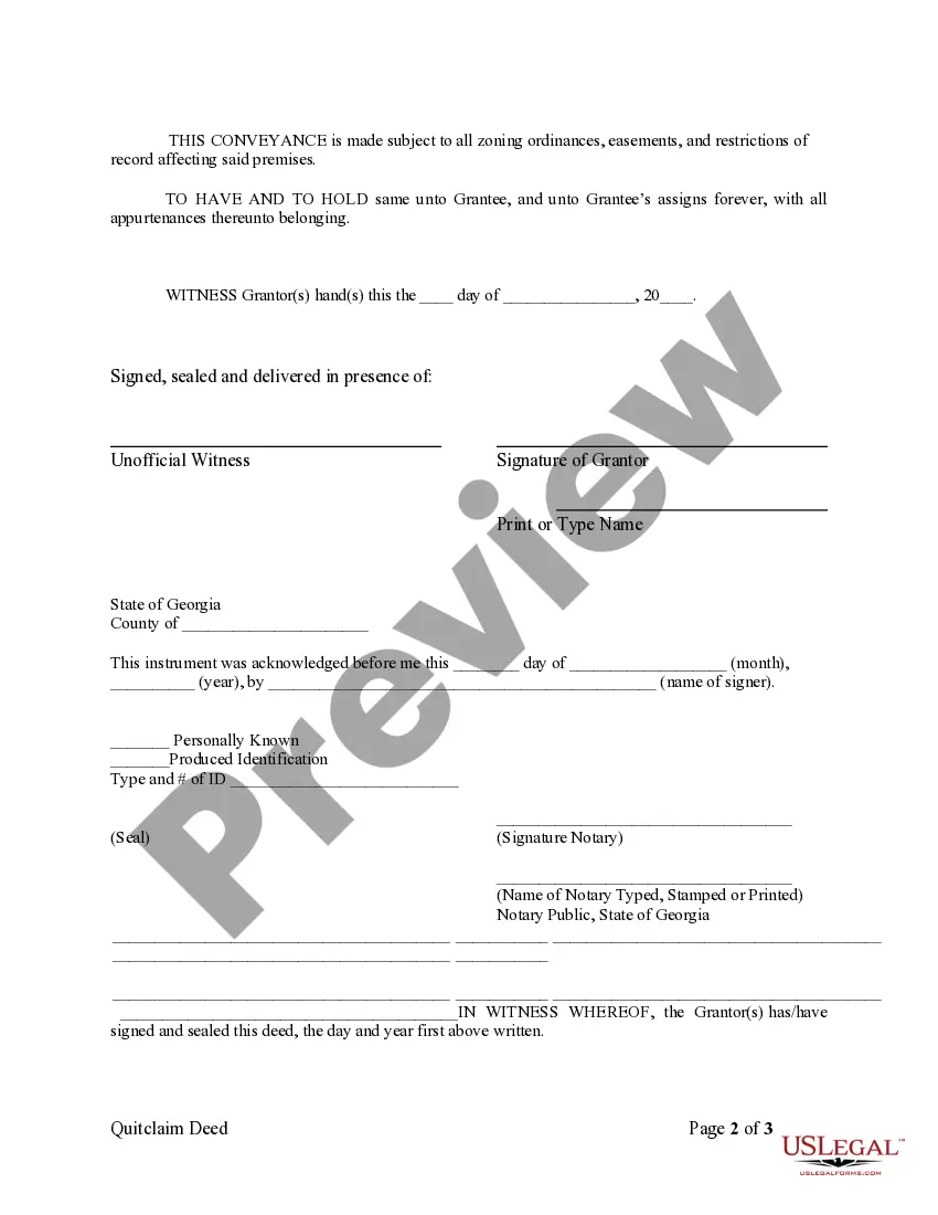 Preview Quitclaim Deed from Individual to LLC