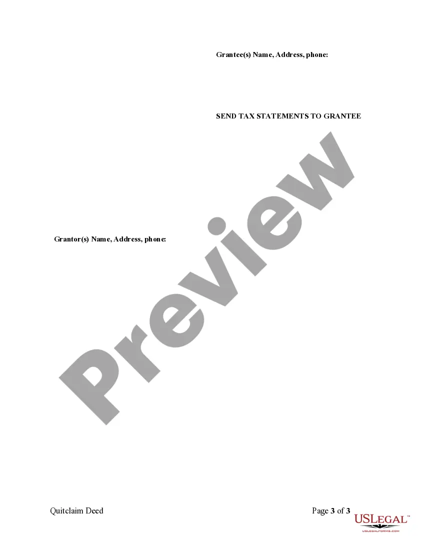 Preview Quitclaim Deed from Individual to LLC