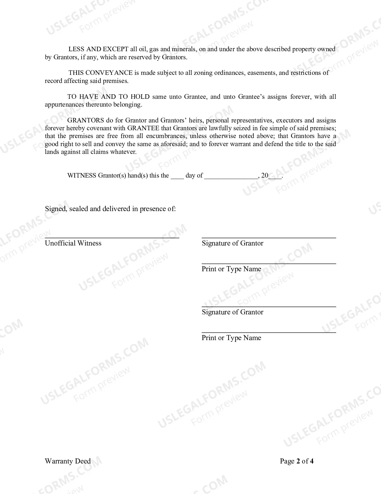 Preview Warranty Deed from Husband and Wife to LLC