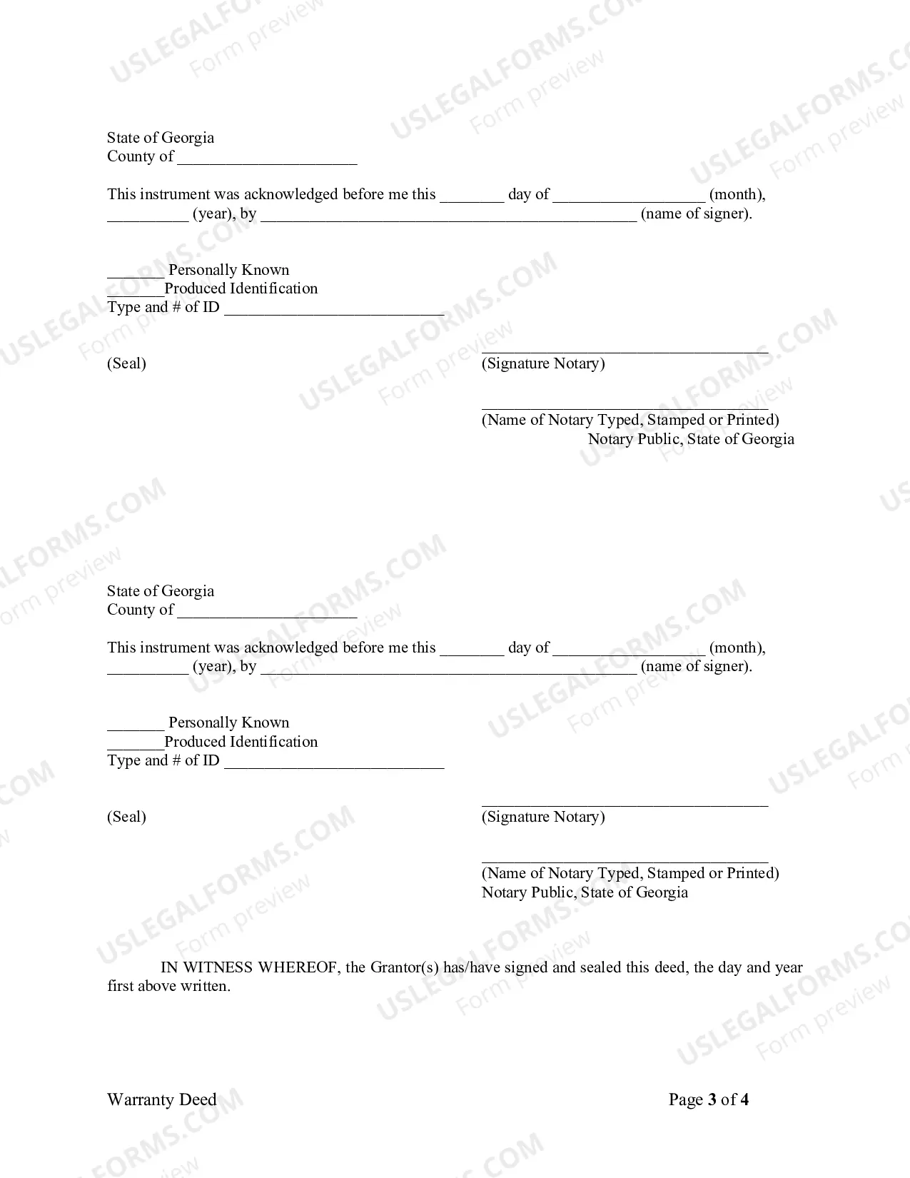 Preview Warranty Deed from Husband and Wife to LLC