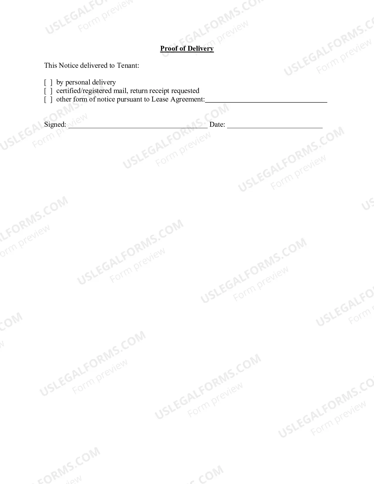 Preview Letter from Landlord to Tenant about Intent to increase rent and effective date of rental increase