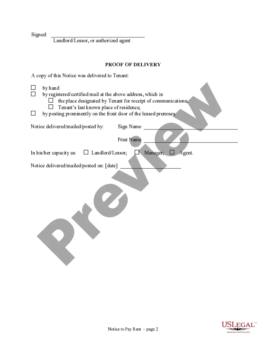 Get 7 Day Notice to Pay Rent - Nonresidential Preview 7 Day Notice to Pay Rent - Nonresidential
