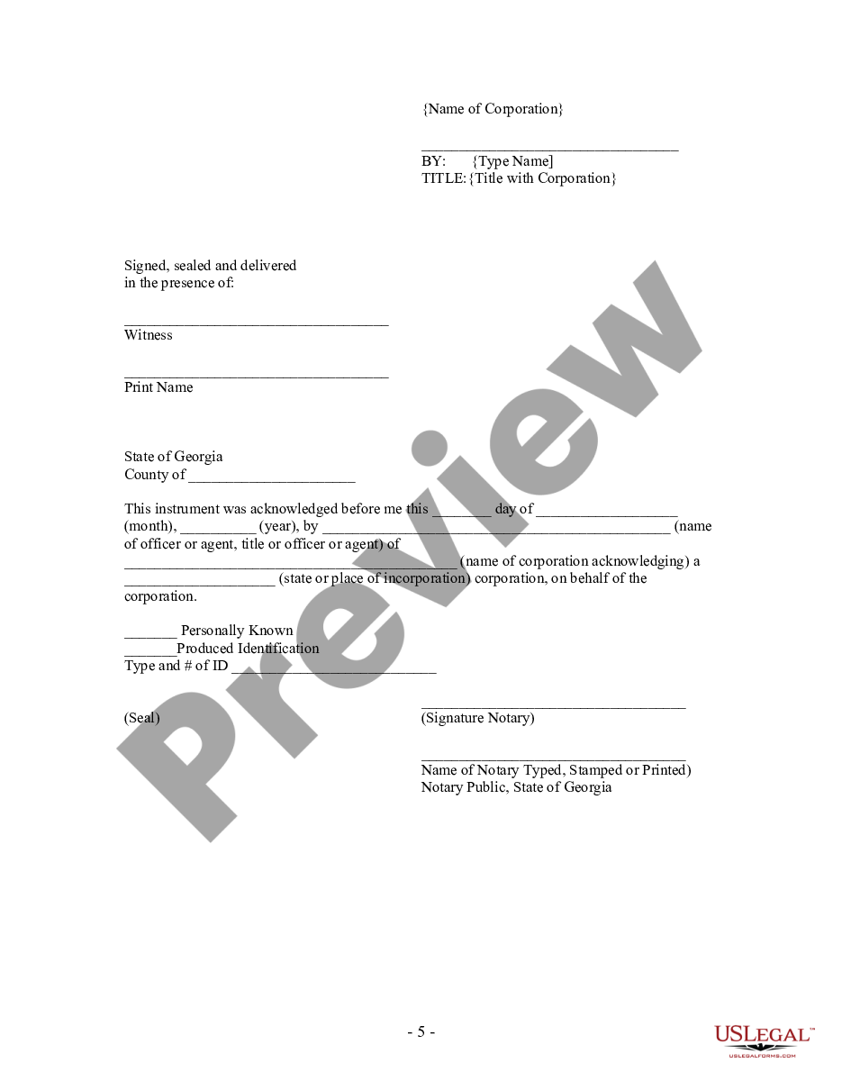page 4 Partial Release of Property From Security Deed - Mortgage by Corporation preview