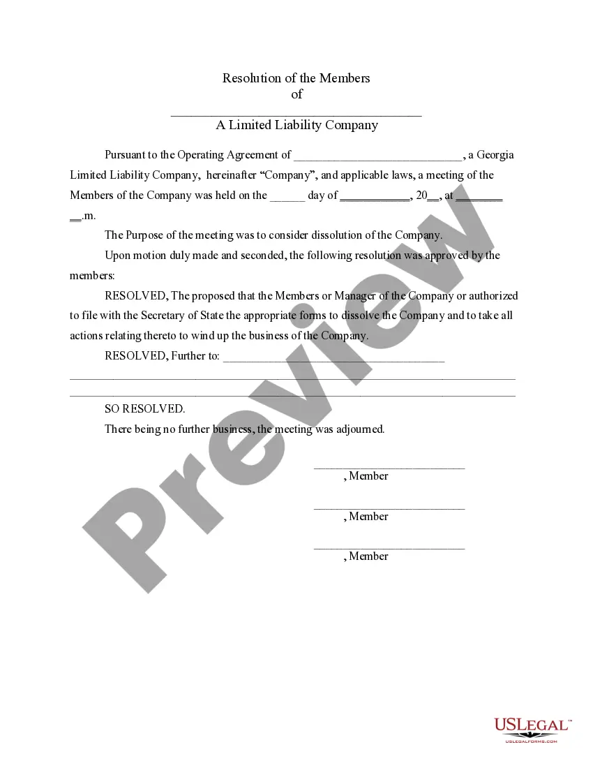 Preview LLC Notices, Resolutions and other Operations Forms Package