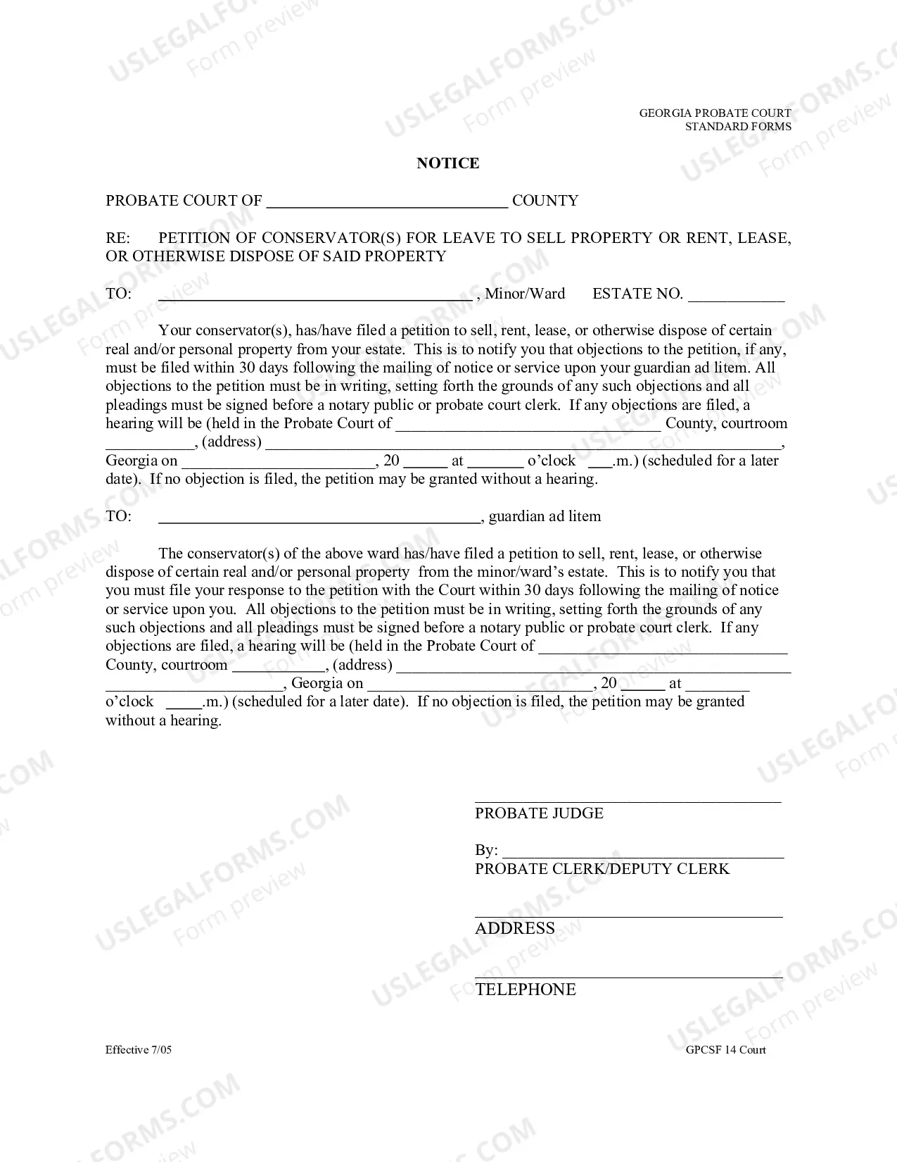 Preview Court Forms for the Petition of Conservator for Leave to Sell Property or Rent, Lease, or Otherwise Dispose of Property