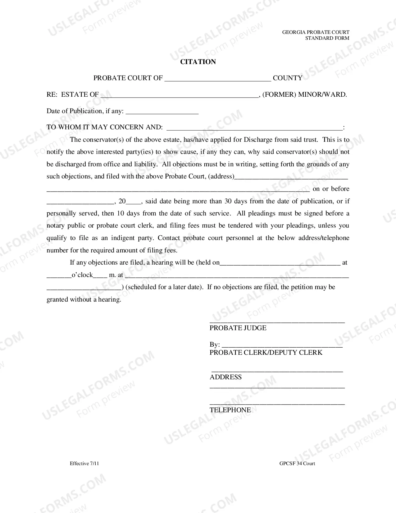Preview Petition of Conservator for Final Settlement of Accounts and Discharge from Office and Liability