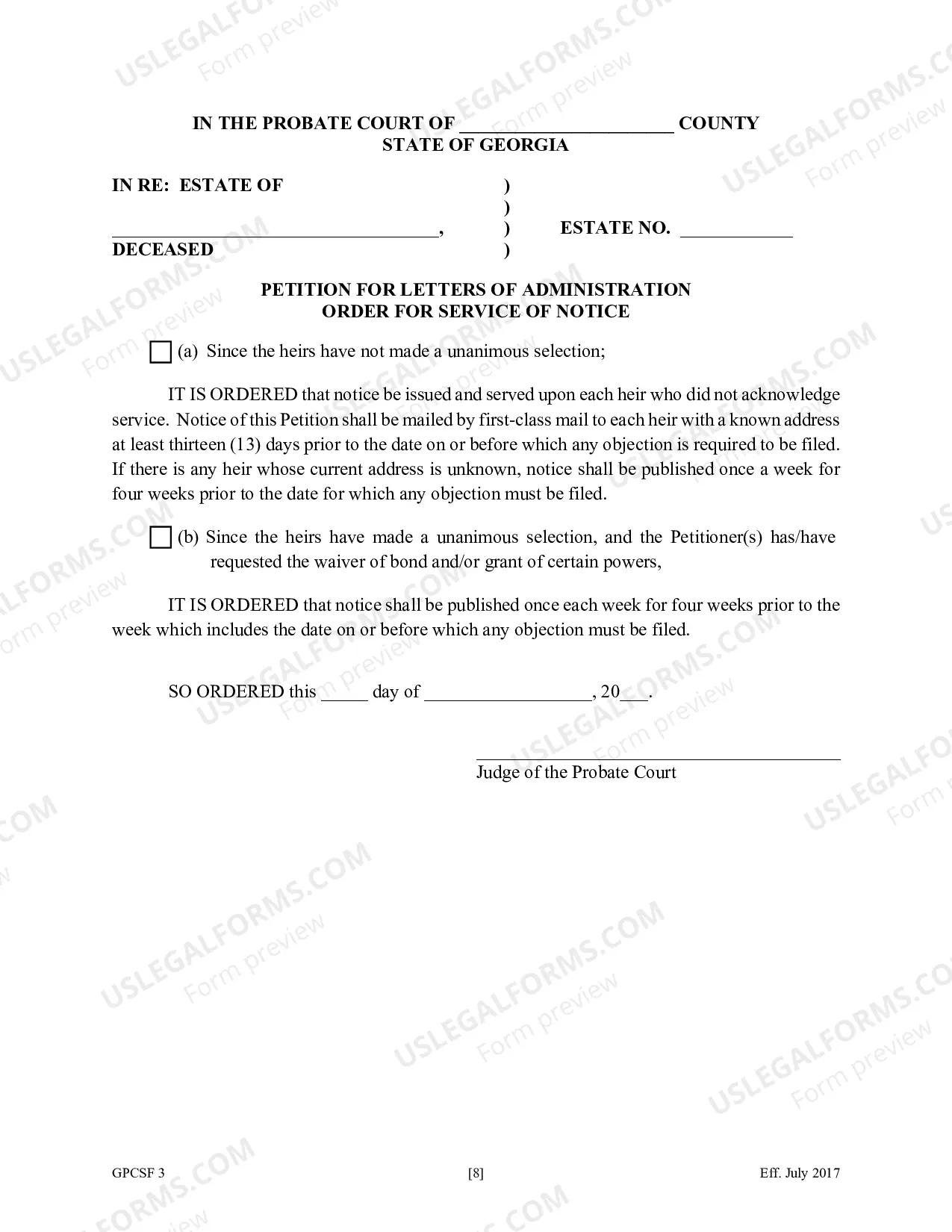 Preview Court Forms for Petition for Letters of Administration