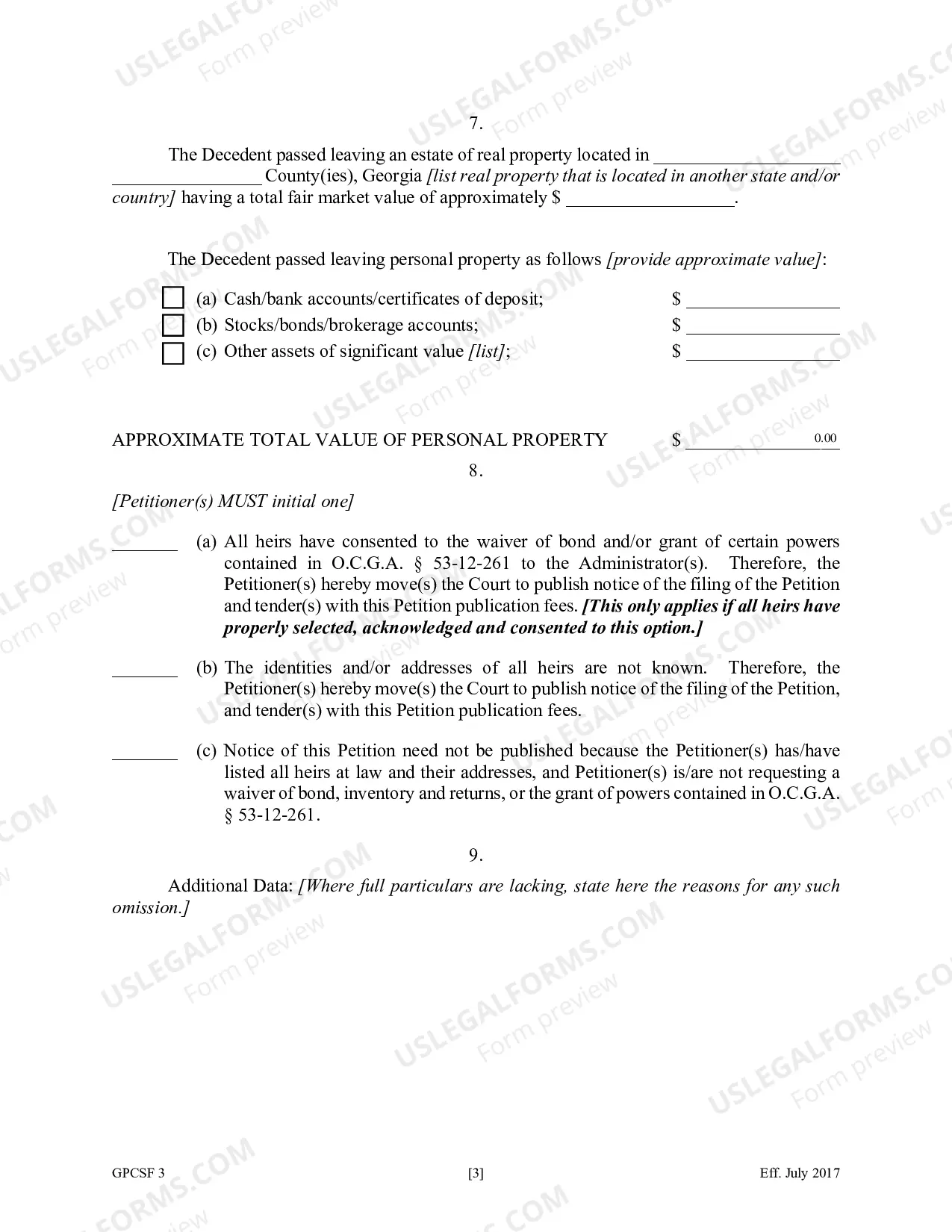 Preview Court Forms for Petition for Letters of Administration