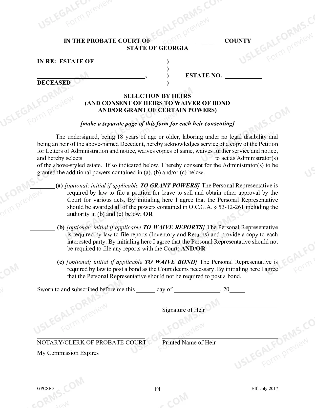 Preview Court Forms for Petition for Letters of Administration