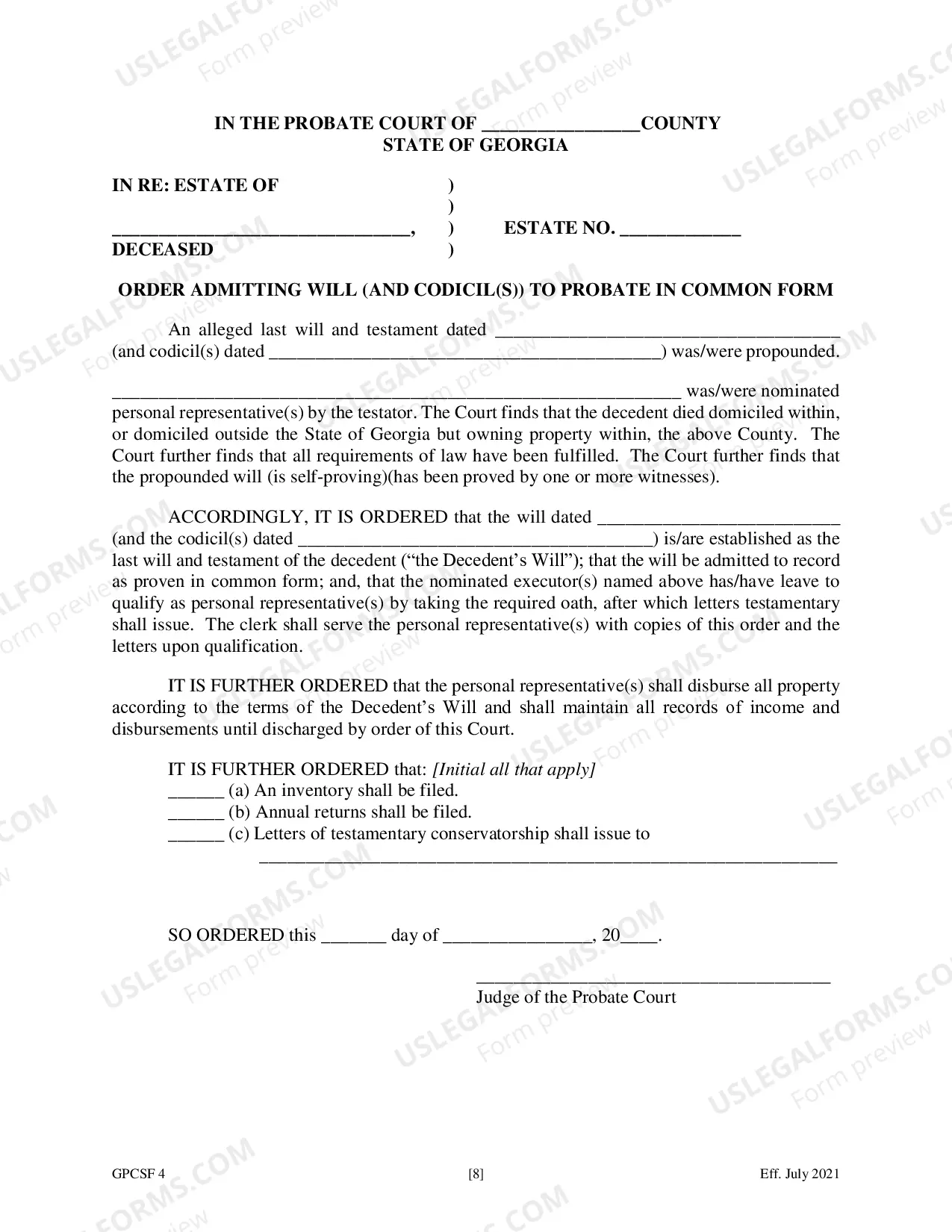 Preview Petition to Probate Will in Common Form