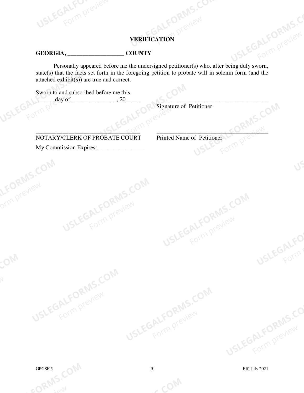 Preview Petition to Probate Will in Solemn Form