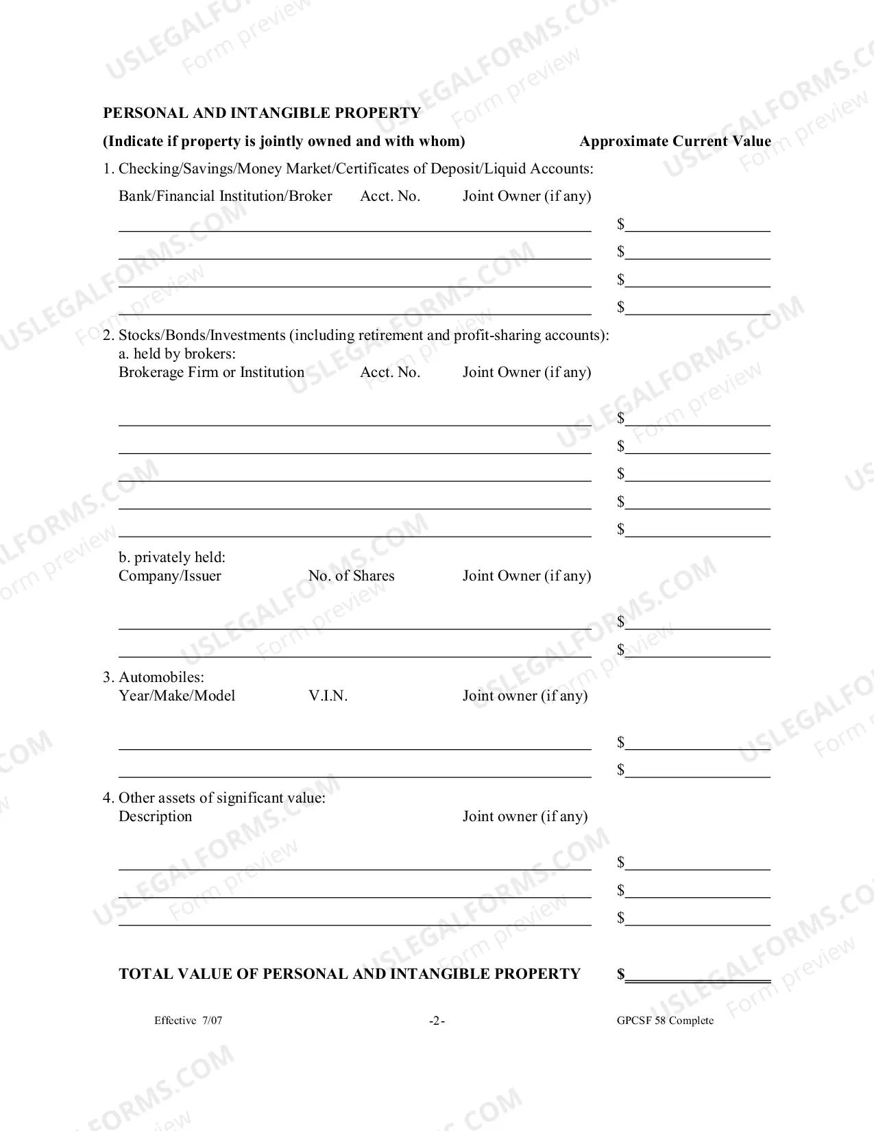 Preview Adult Conservatorship Inventory and Asset Management Plan