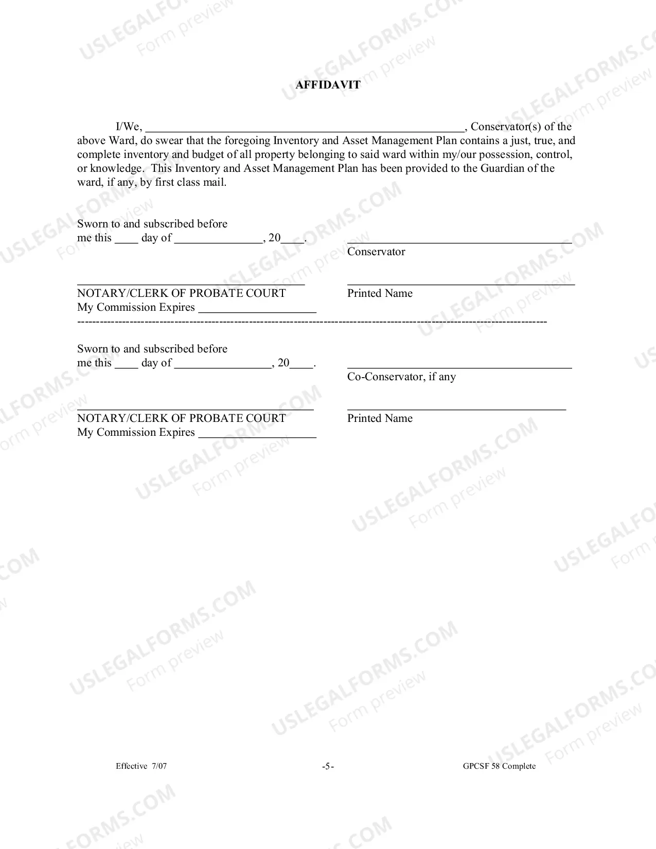 Preview Adult Conservatorship Inventory and Asset Management Plan