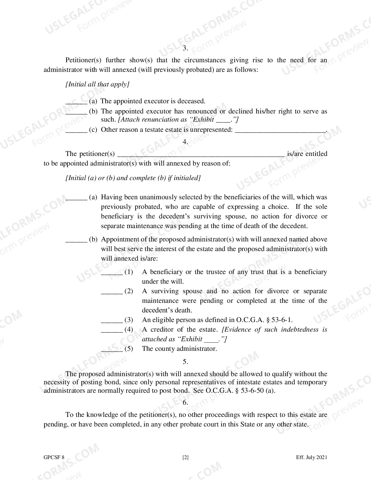 Preview Petition for Letters of Administration with Will Annexed - Will Previously Probated
