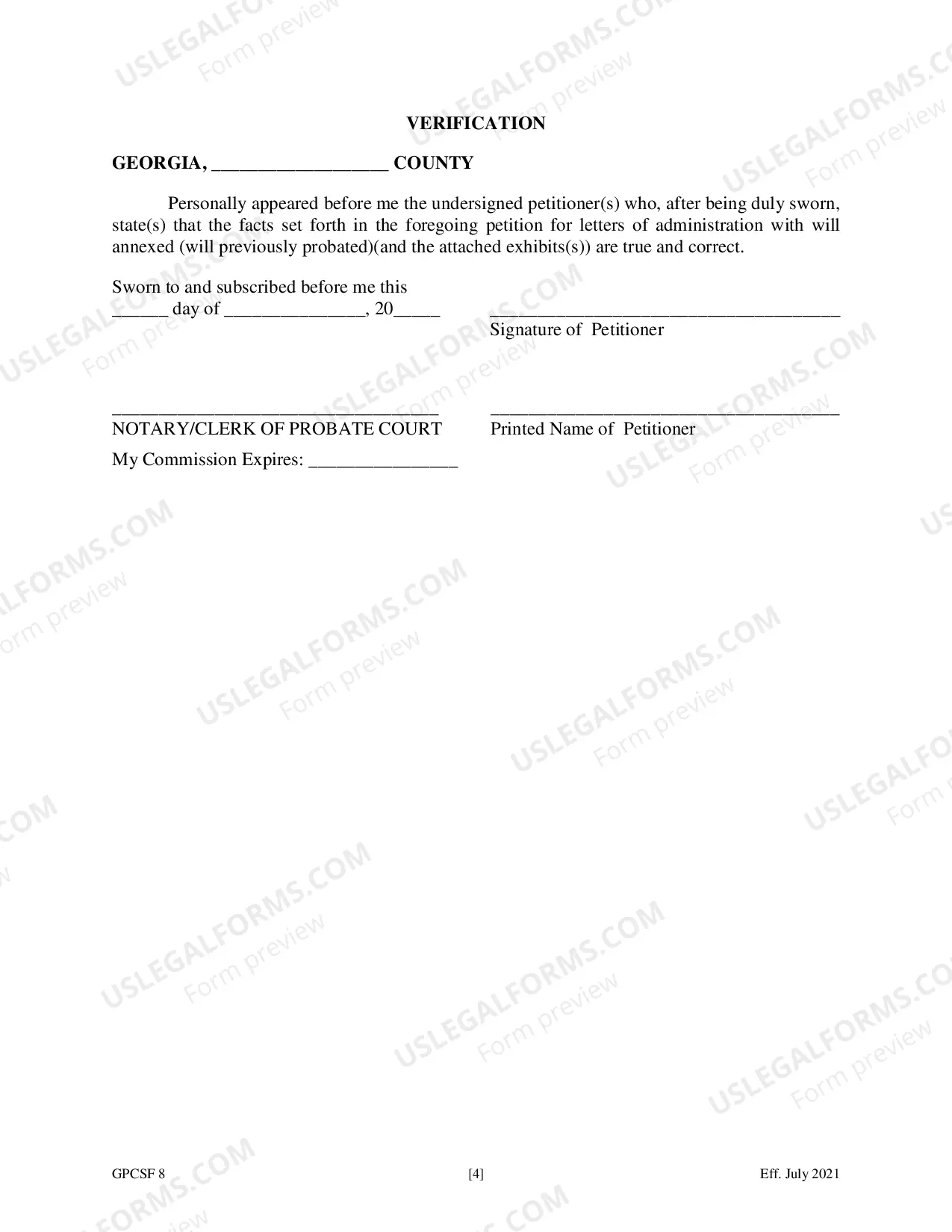 Preview Petition for Letters of Administration with Will Annexed - Will Previously Probated