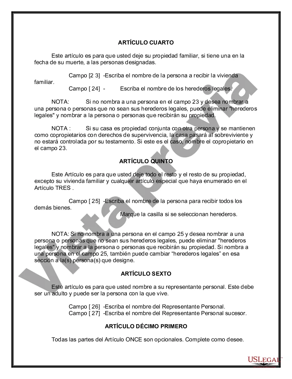 Preview Testamentos mutuos que contienen última voluntad y testamentos para personas solteras que viven juntas sin hijos