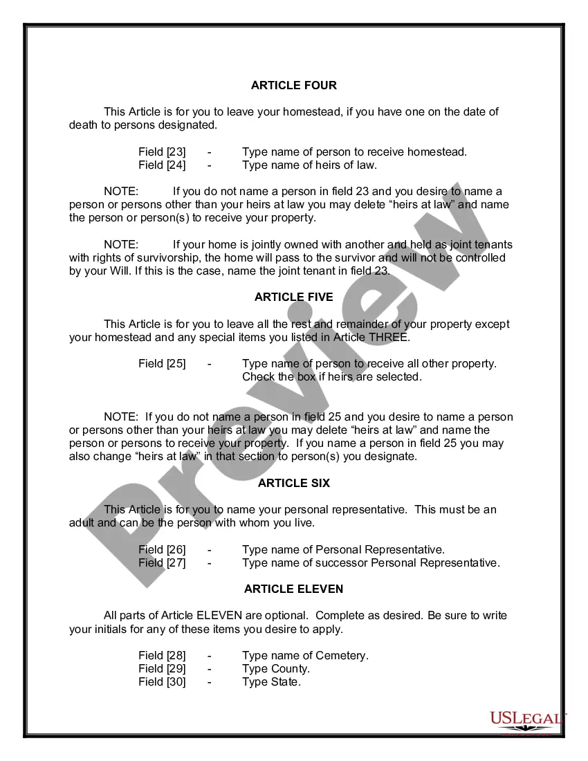 Preview Mutual Wills containing Last Will and Testaments for Man and Woman living together not Married with No Children