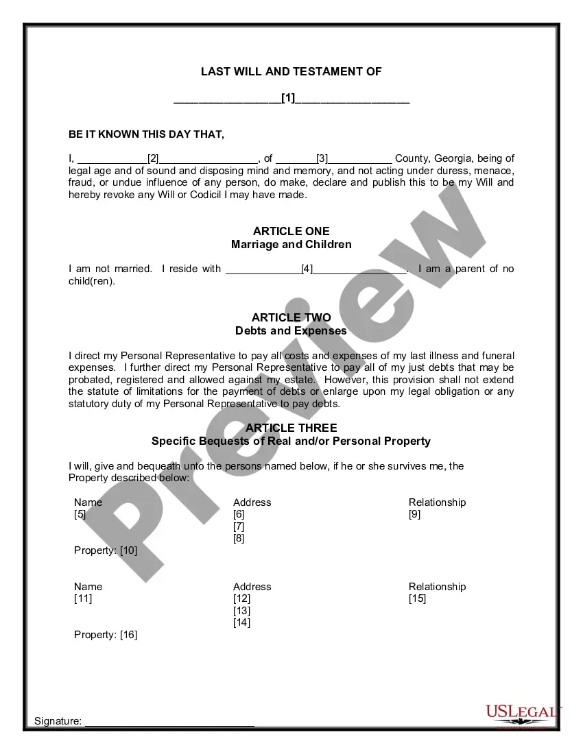 Preview Mutual Wills containing Last Will and Testaments for Man and Woman living together not Married with No Children