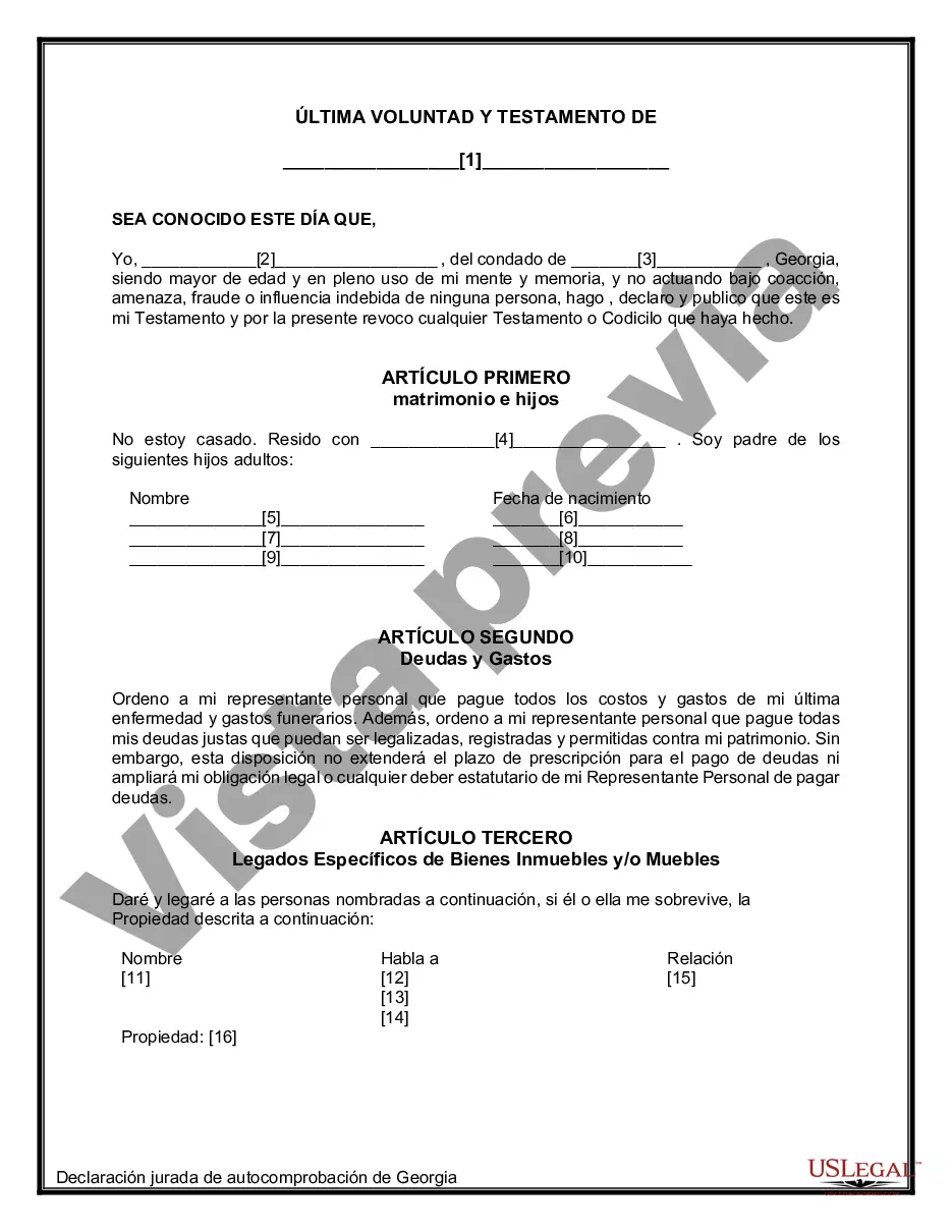 Preview Paquete de Testamentos Mutuos de Últimas Voluntades y Testamentos para Personas Solteras que conviven con Hijos Mayores de Edad