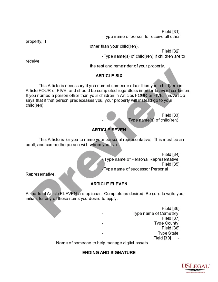 Preview Mutual Wills Package of Last Wills and Testaments for Man and Woman living together not Married with Adult Children