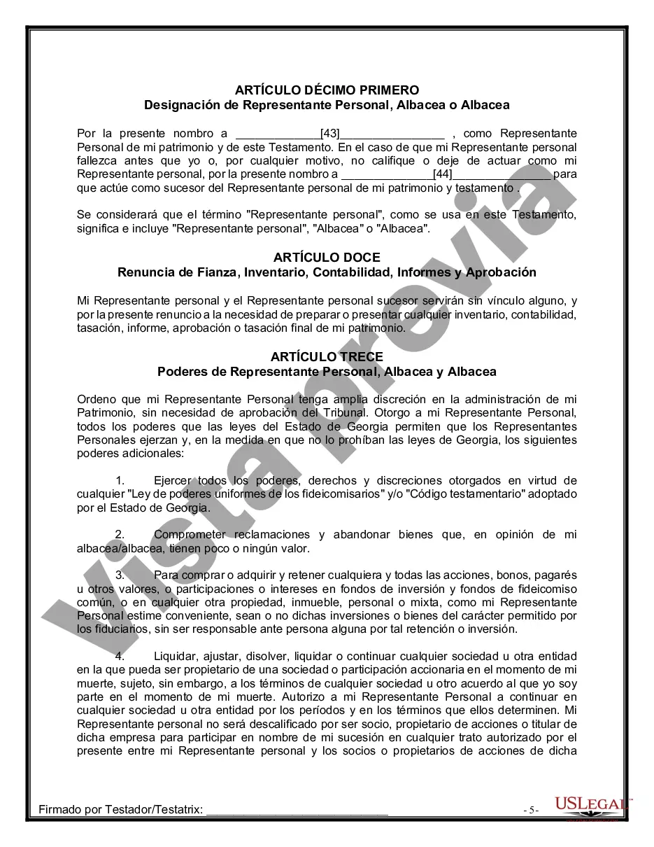 Preview Testamentos Mutuos o Últimas Voluntades y Testamentos para Personas Solteras que conviven con Hijos Menores