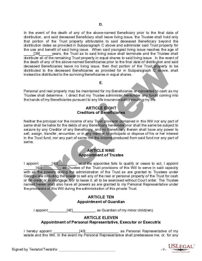 Preview Mutual Wills or Last Will and Testaments for Man and Woman living together, not Married with Minor Children