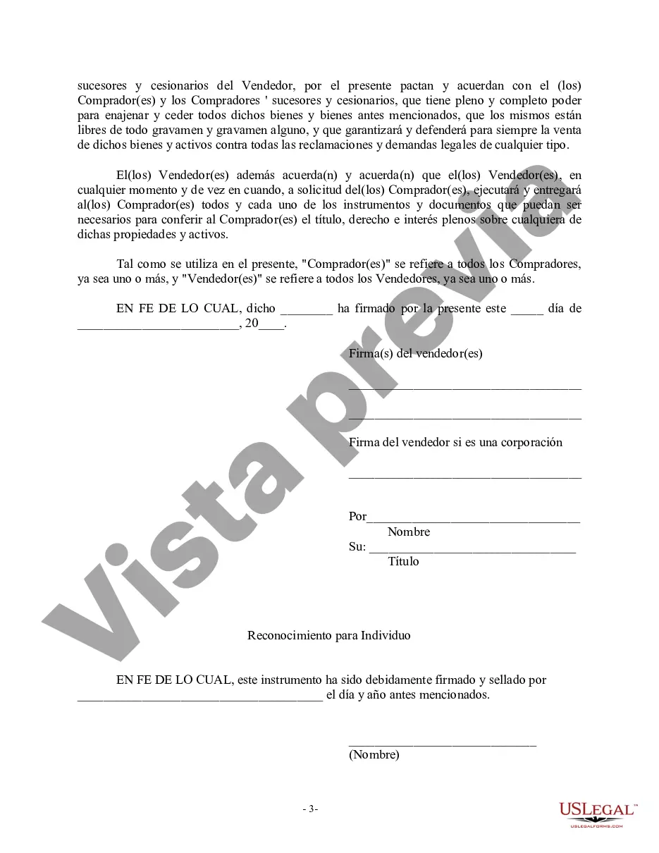 Preview Factura de venta en relación con la venta del negocio por parte del vendedor individual o corporativo