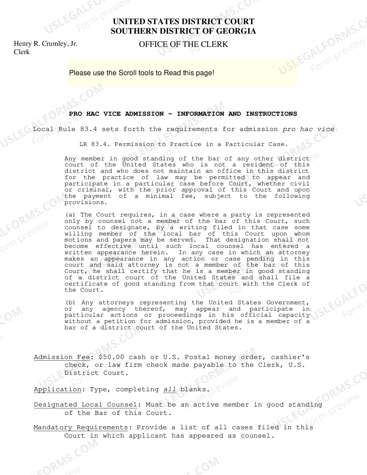 Pro Hac Vice Admission Pro Hac Vice US Legal Forms