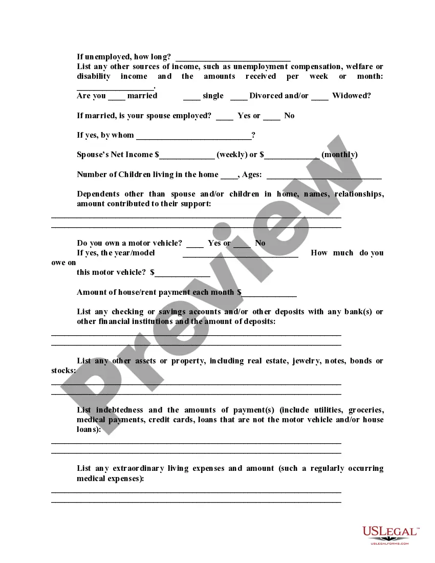 Preview Application for Appointment of Counsel and Financial Declaration