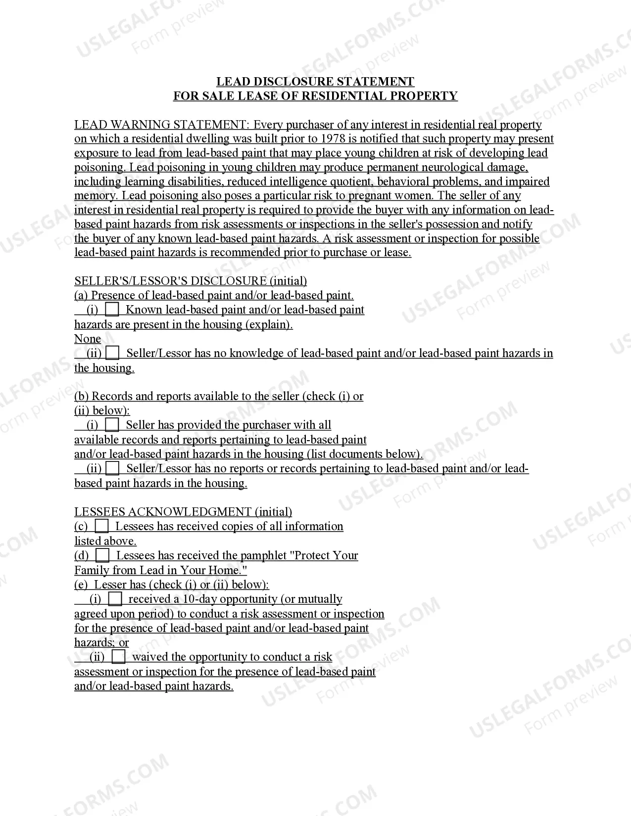 Preview Residential Lease