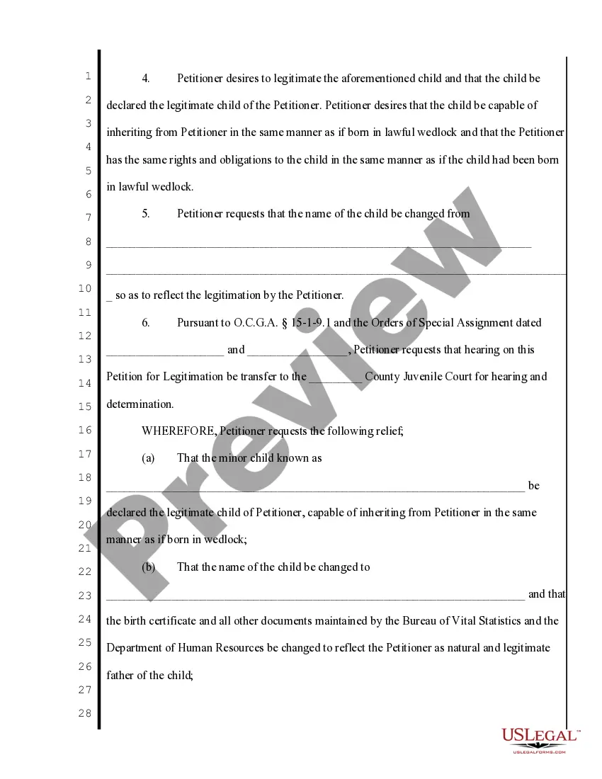 Get Petition for Legitimation and Transfer to Juvenile Court for Hearing Preview Petition for Legitimation and Transfer to Juvenile Court for Hearing