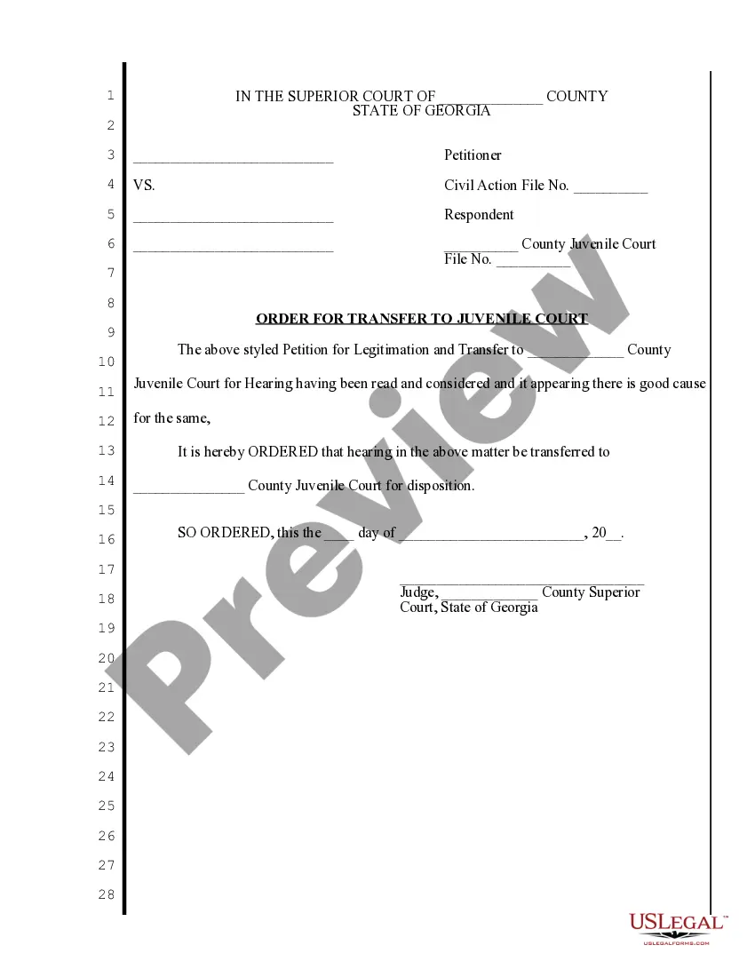 Get Petition for Legitimation and Transfer to Juvenile Court for Hearing Preview Petition for Legitimation and Transfer to Juvenile Court for Hearing