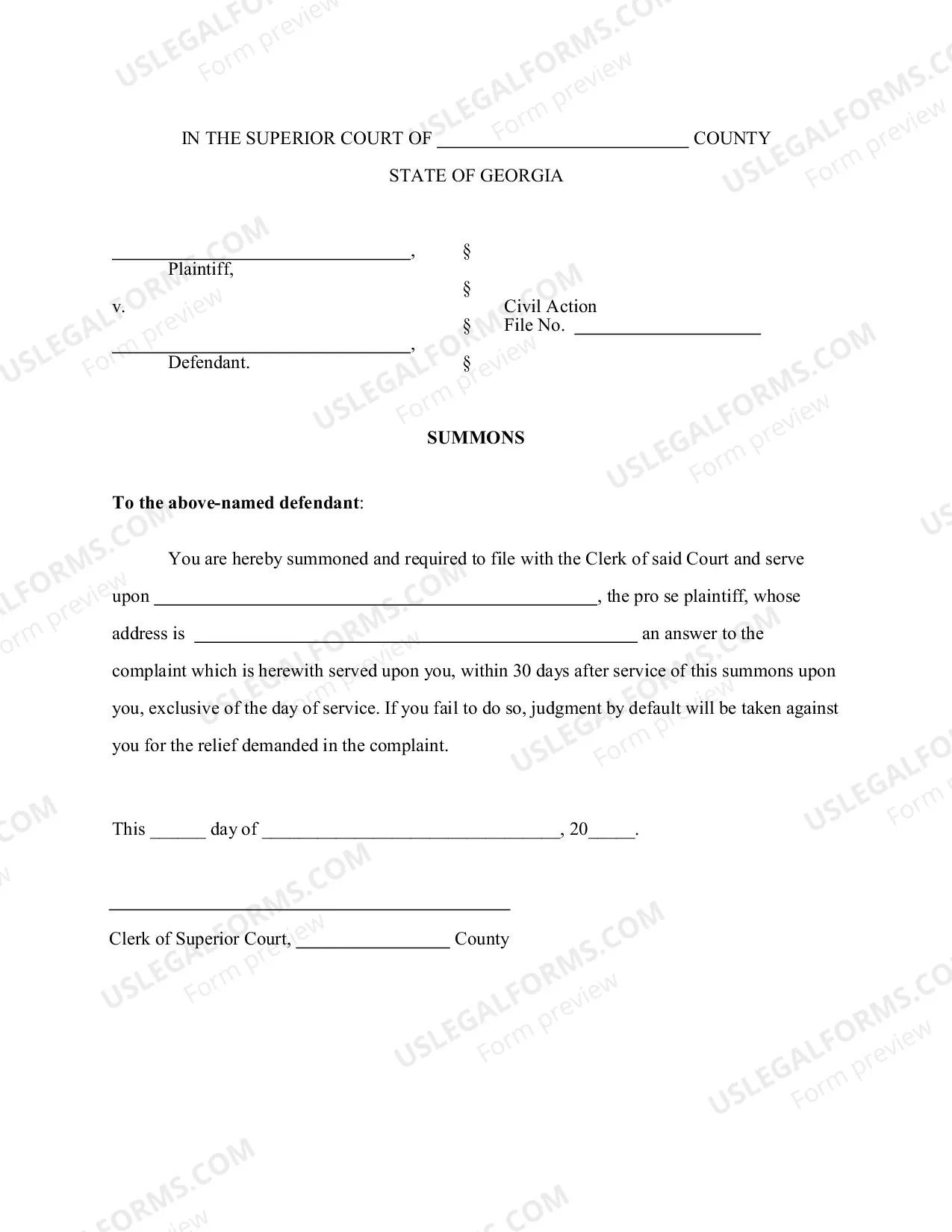 Preview Petition for Divorce