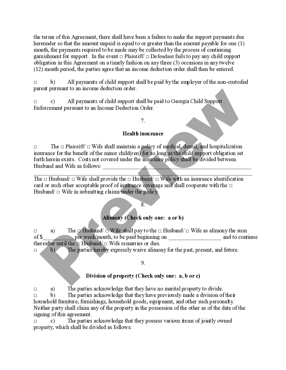 page 3 Legal Separation and Property Settlement Agreement preview