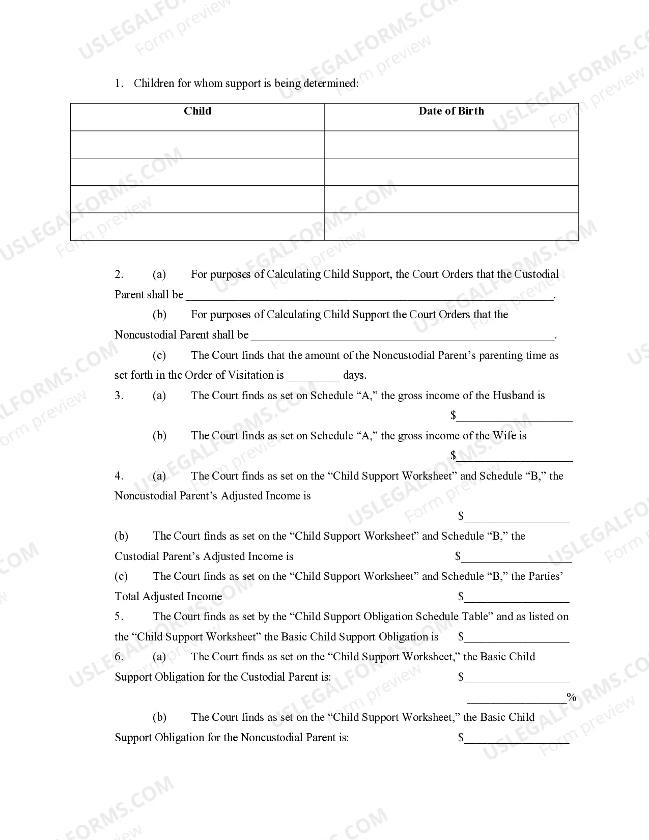 Preview Final Judgment and Decree - Short Form
