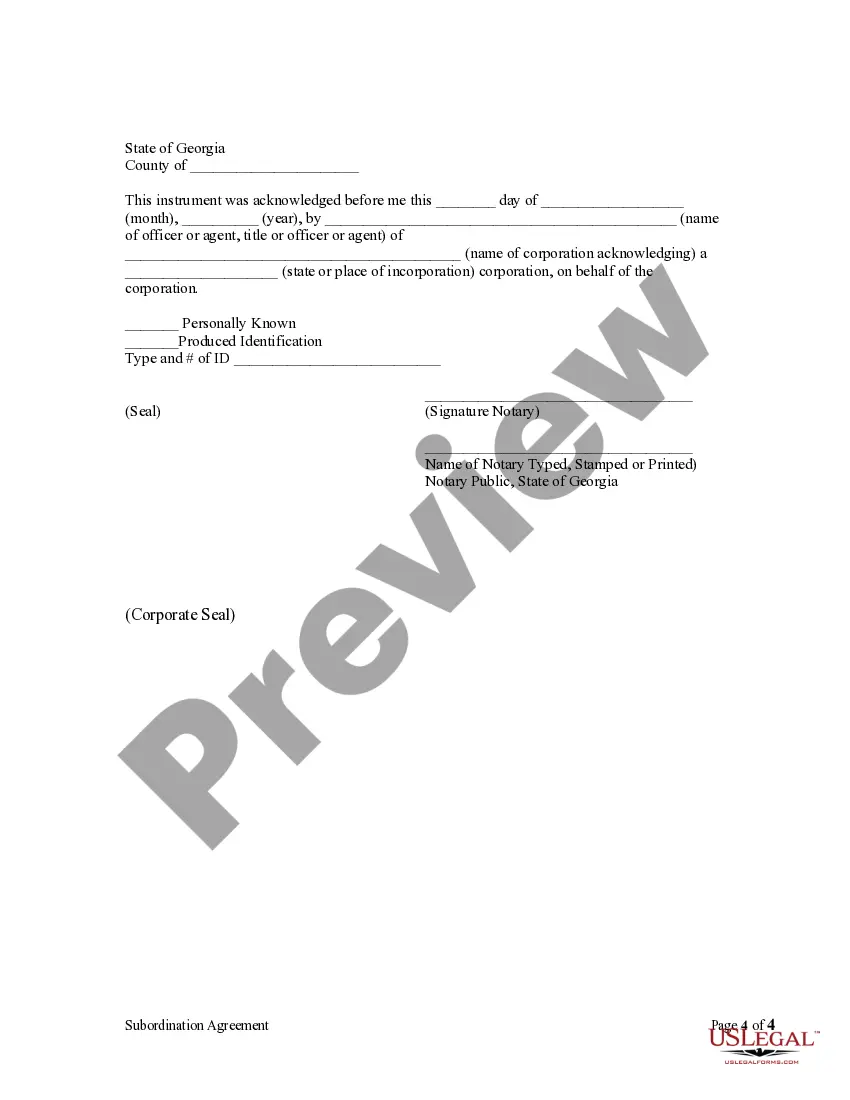 Get Subordination Agreement of Mortgage Preview Subordination Agreement of Mortgage
