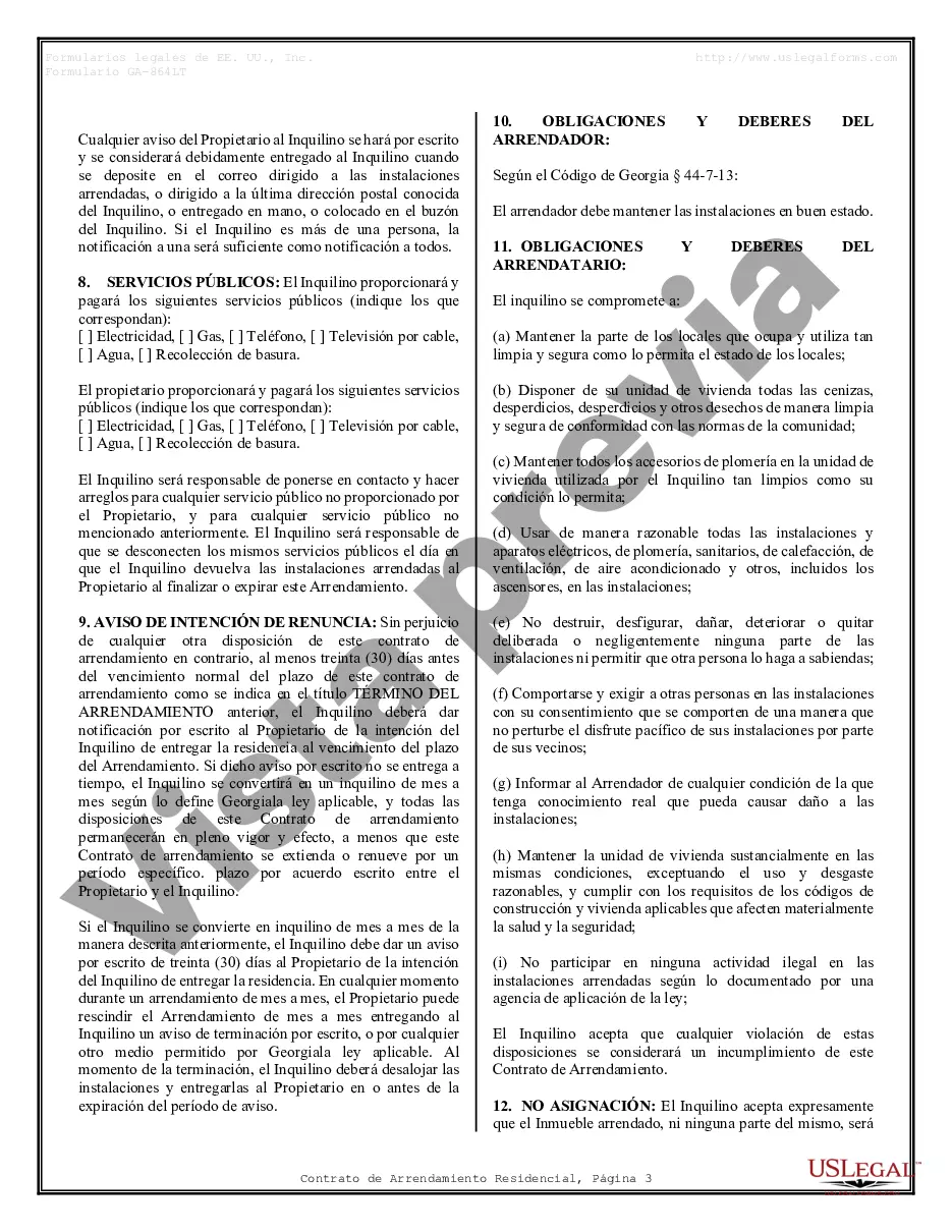 Preview Contrato de arrendamiento de alquiler residencial