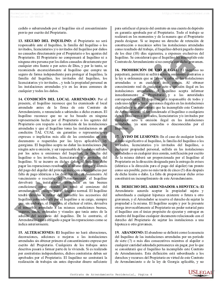 Preview Contrato de arrendamiento de alquiler residencial