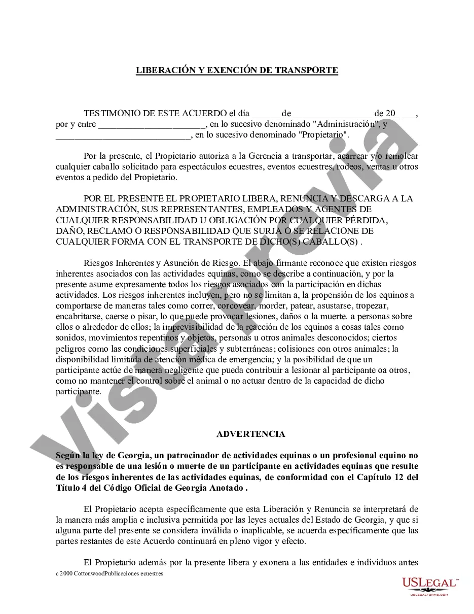 Preview Paquete de formularios equinos de caballos de Georgia