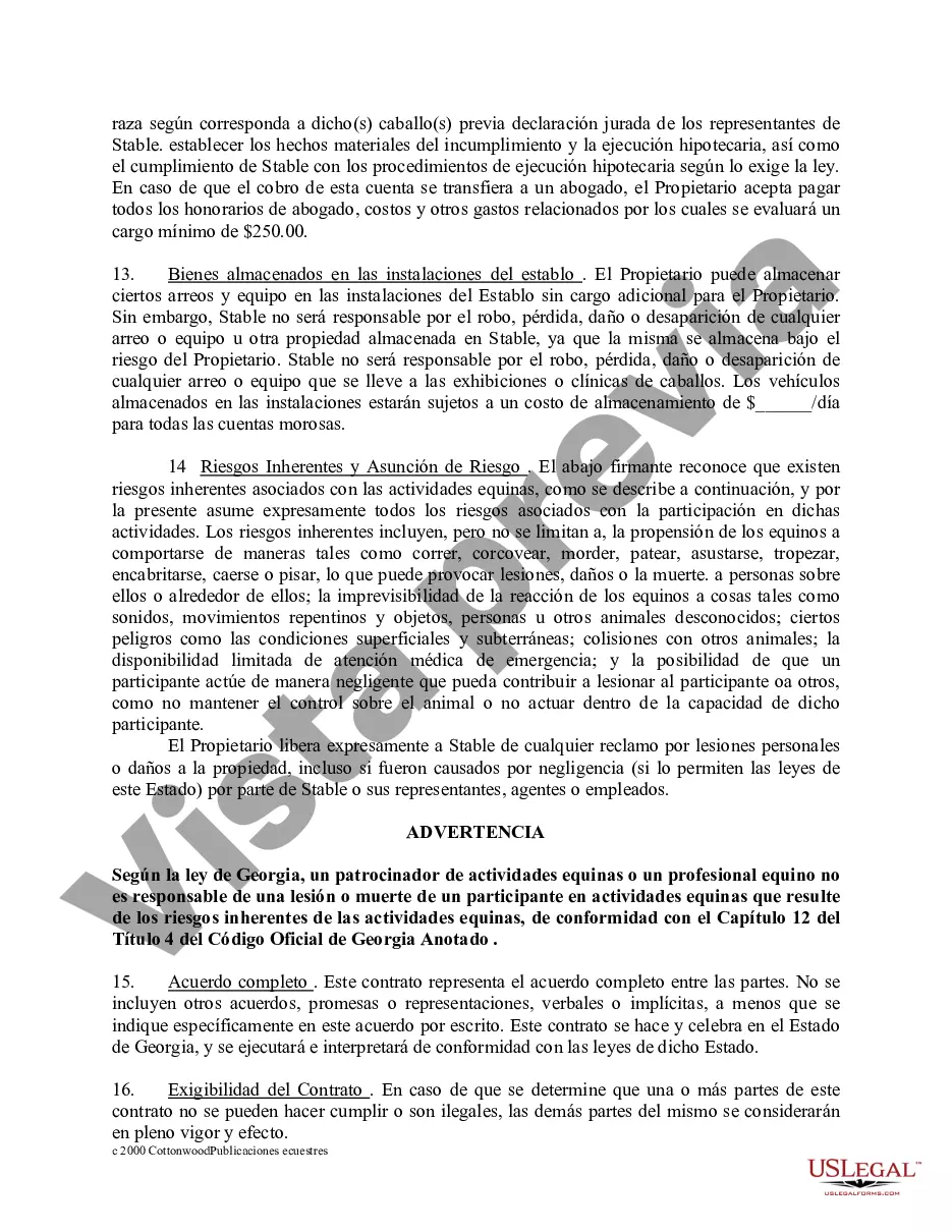 Preview Paquete de formularios equinos de caballos de Georgia