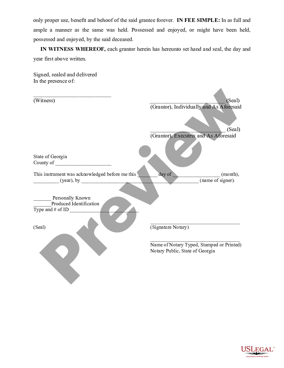 page 1 Executor's Deed preview
